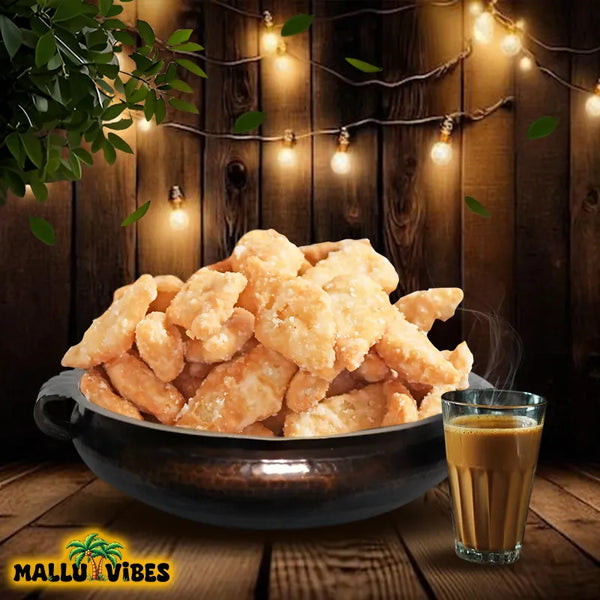 Front view of Best Kerala snacks online diamond chips sweet in a bowl, english - Organic Kerala snacks sugar coated diamond sweet cuts