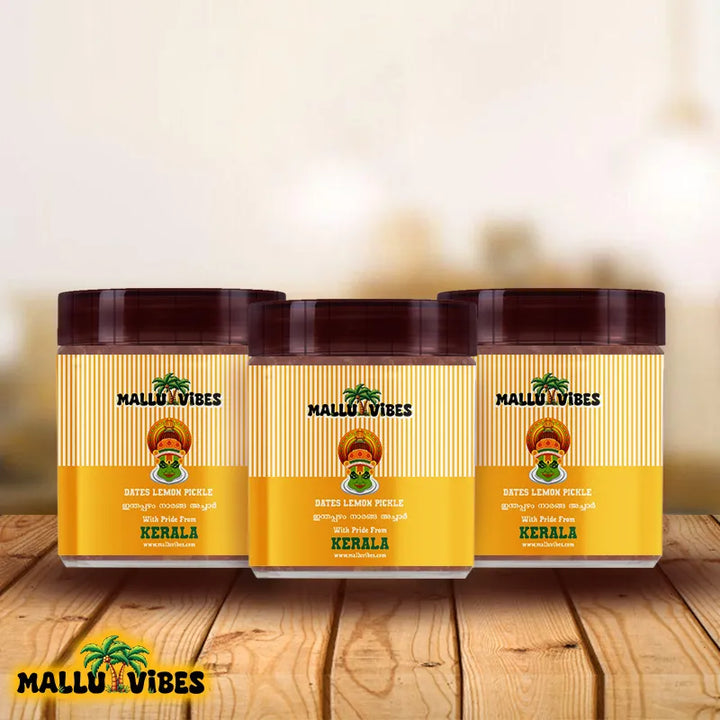 Front view of Homemade Fresh dates lemon pickle No Preservatives, malayalam - Homemade Kerala pickles ethapazham naranga achar
