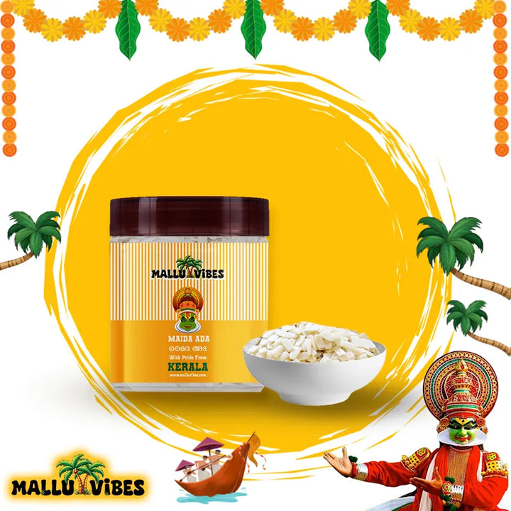 Front view of Traditional Kerala food rice ada, thin rice sheets used in south indian dishes, malayalam - Best Kerala snacks online maida ada