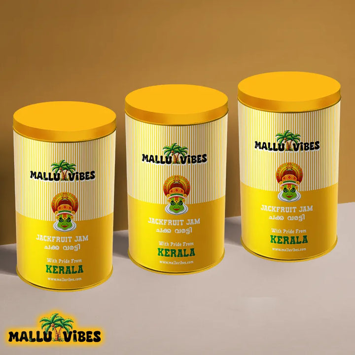 Front view of package design Homemade Kerala snacks Jackfruit jam in a bowl, malayalam - Freshly Made Kerala snacks Jackfruit jam chakka varatti