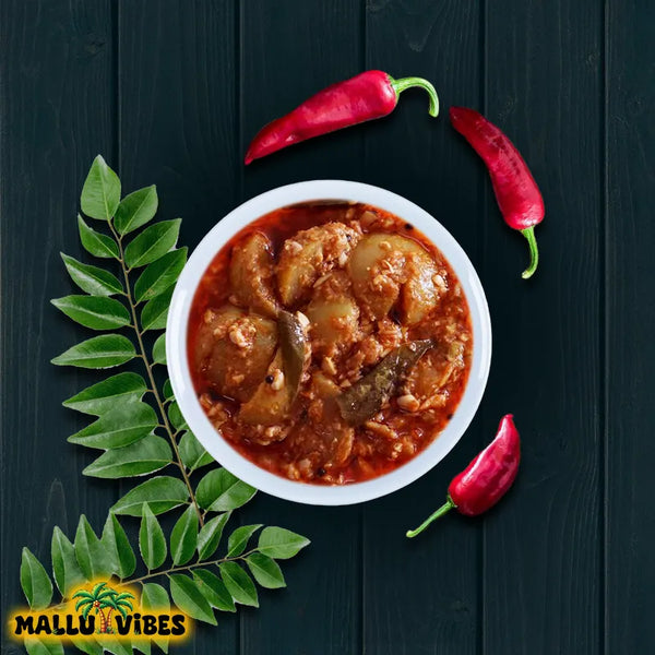 Top view of Kerala pickles gooseberry pickle sour and spicy taste, Homemade Kerala pickles and No Preservatives, malayalam - Homemade Fresh nellika achar
