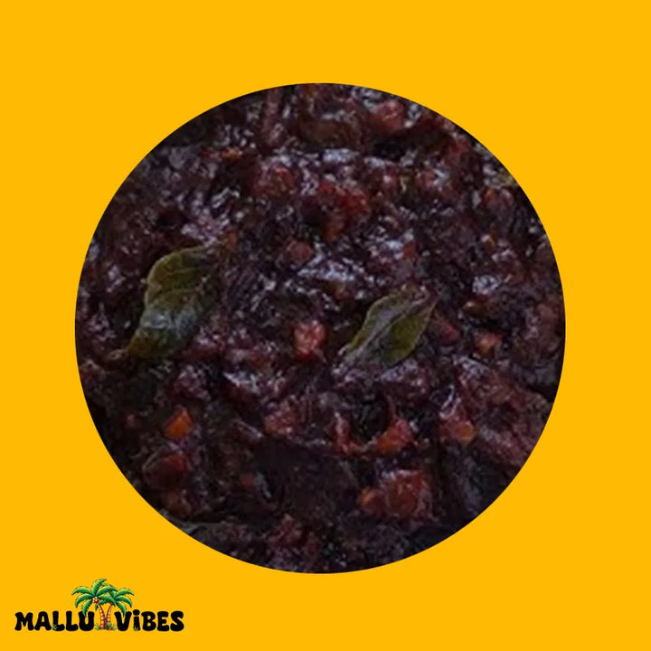 Top view of Kerala pickles sweet dates pickle mixed with spices, Homemade Kerala pickles and No Preservatives, malayalam - Homemade Fresh ethapazham achar