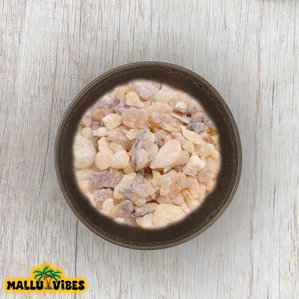 Top view of Authentic Kerala snacks kunthirikam, english - Organic Kerala snacks frankincense