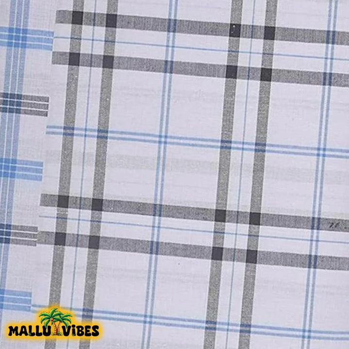 Top view of kerala lungi with detail view, malayalam - mens kailee