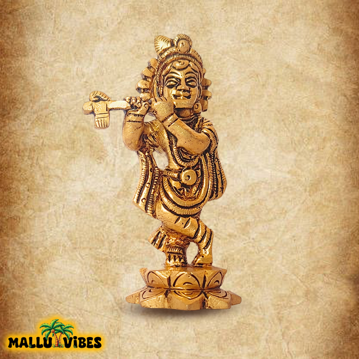 Handicrafts of Kerala Brass krishna statue and Free Shipping Worldwide