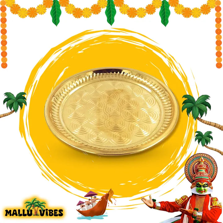 Traditional Kerala art Brass thamboolam thattu and Free Shipping Worldwide